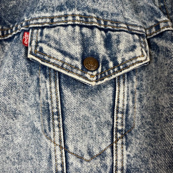 VTG Levis' Acid Wash Jean Sherpa Trucker Jacket - Picture 9 of 12